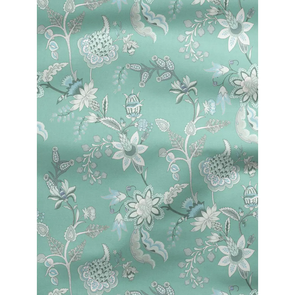 Фото 2 Комплект штор на шторной ленте Decoracion Фантазийные цветы 145x275 см цвет серый бирюзовый Фото 2 Комплект штор на шторной ленте Decoracion Фантазийные цветы 145x275 см цвет серый бирюзовый