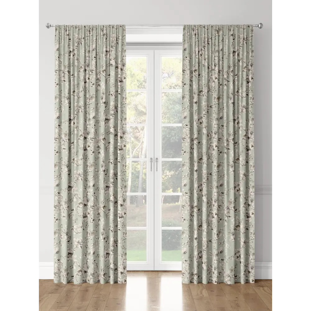 Фото 3 Комплект штор на шторной ленте Decoracion Утонченные розы 145x275 см цвет мятный Фото 3 Комплект штор на шторной ленте Decoracion Утонченные розы 145x275 см цвет мятный