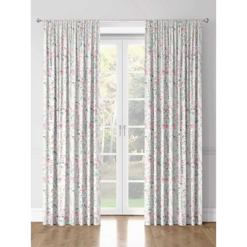 Фото 3 Комплект штор на шторной ленте Decoracion Цветочное изобилие 145x275 см цвет белый розовый Фото 3 Комплект штор на шторной ленте Decoracion Цветочное изобилие 145x275 см цвет белый розовый