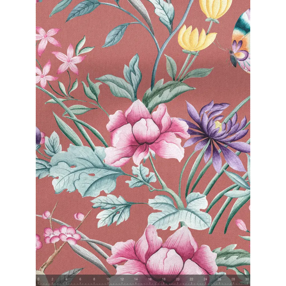 Фото 5 Комплект штор на шторной ленте Decoracion Летнее настроение 145x275 см цвет бордовый