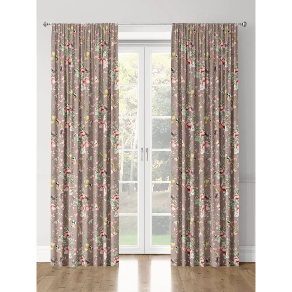 Фото 3 Комплект штор на шторной ленте Decoracion Летнее настроение 145x275 см цвет светло-коричневый Фото 3 Комплект штор на шторной ленте Decoracion Летнее настроение 145x275 см цвет светло-коричневый