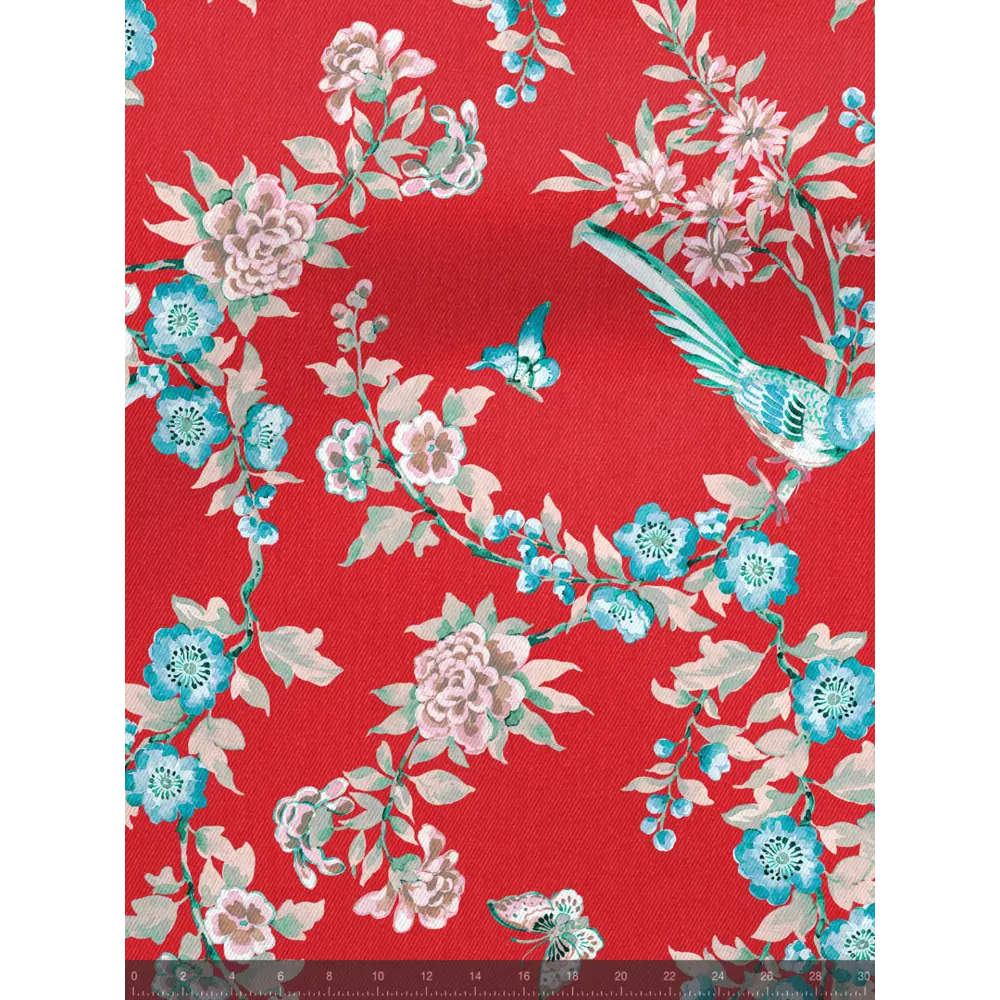 Фото 5 Комплект штор на шторной ленте Decoracion Птицы на сакуре 145x275 см цвет красный Фото 5 Комплект штор на шторной ленте Decoracion Птицы на сакуре 145x275 см цвет красный