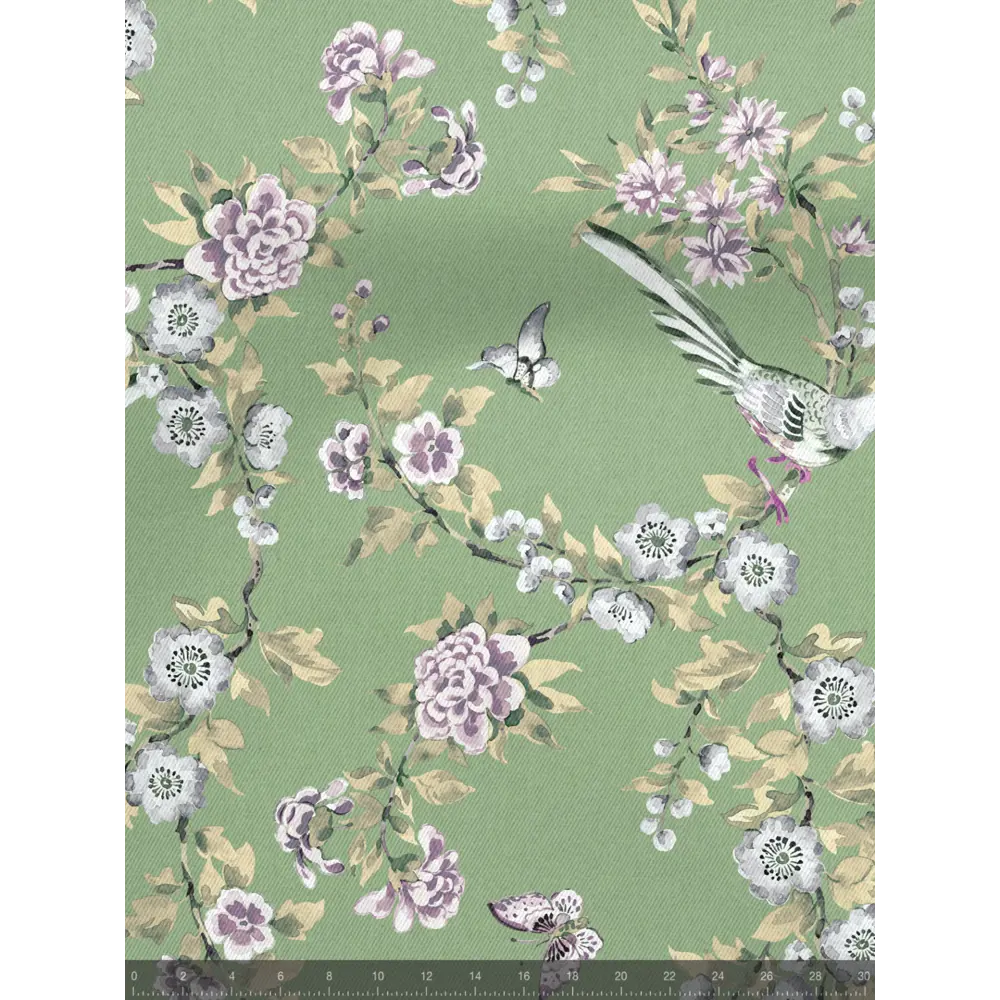 Фото 5 Комплект штор на шторной ленте Decoracion Птицы на сакуре 145x275 см цвет оливковый Фото 5 Комплект штор на шторной ленте Decoracion Птицы на сакуре 145x275 см цвет оливковый
