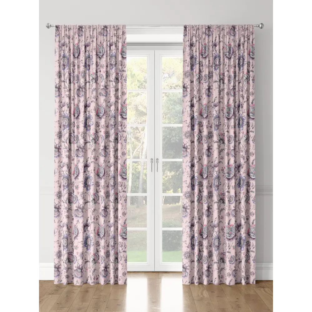 Фото 3 Комплект штор на шторной ленте Decoracion Подсолнухи 145x275 см цвет розовый сиреневый Фото 3 Комплект штор на шторной ленте Decoracion Подсолнухи 145x275 см цвет розовый сиреневый