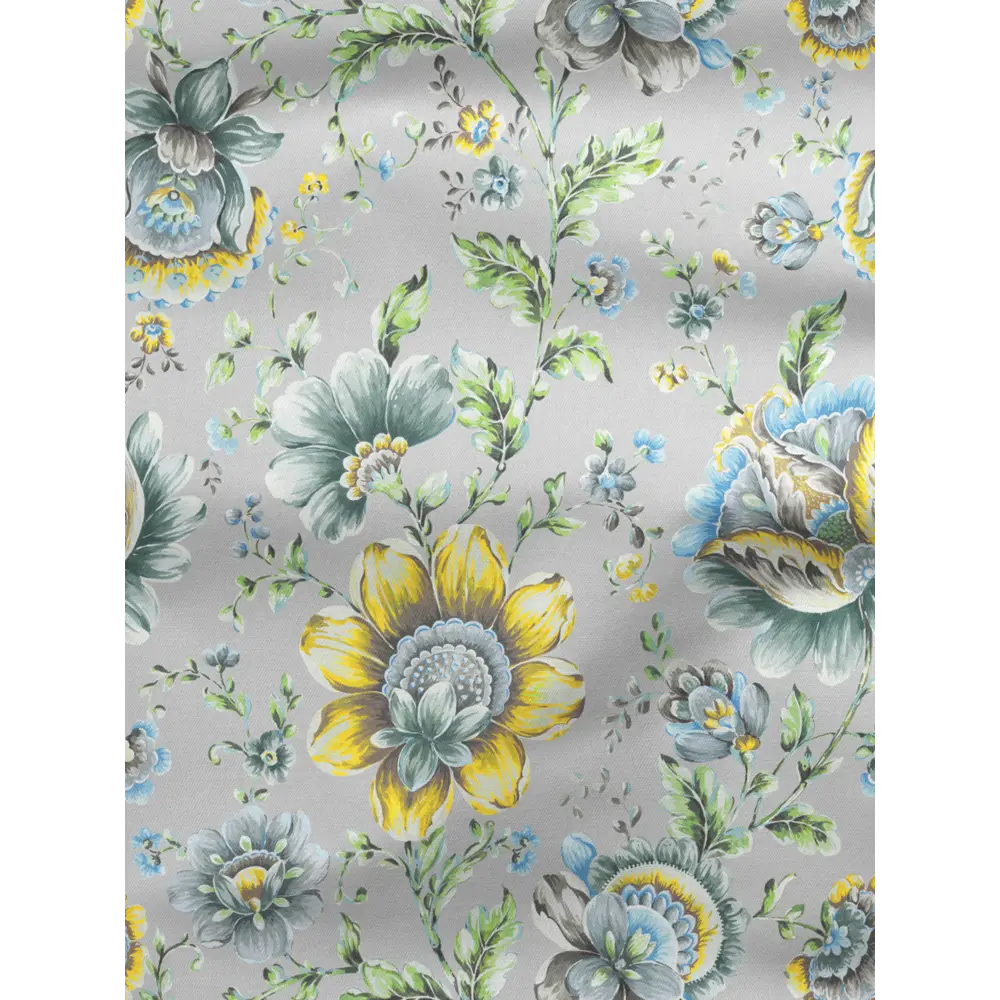 Фото 2 Комплект штор на шторной ленте Decoracion Подсолнухи 145x275 см цвет серый желтый