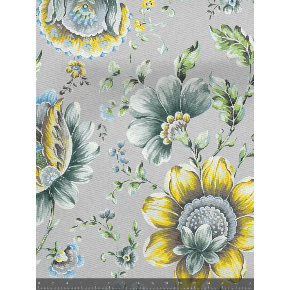 Фото 5 Комплект штор на шторной ленте Decoracion Подсолнухи 145x275 см цвет серый желтый