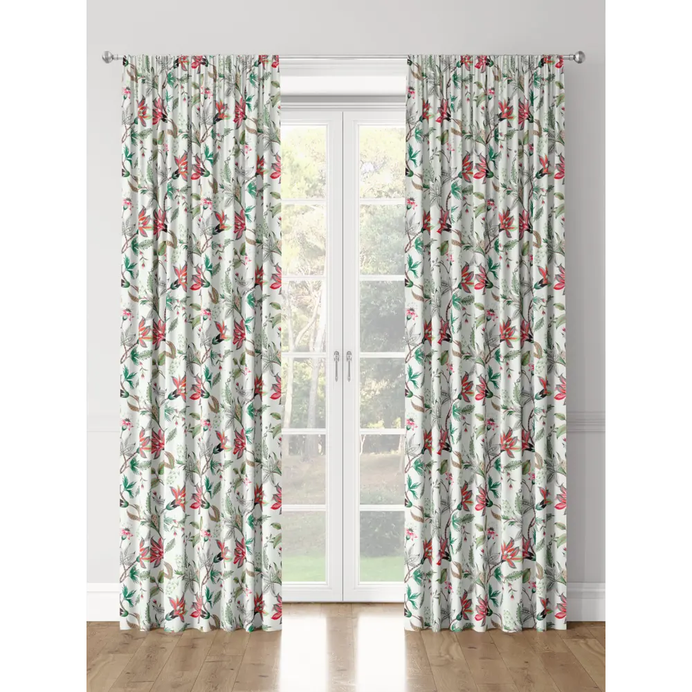 Фото 3 Комплект штор на шторной ленте Decoracion Изящные лилии 145x275 см цвет белый красный Фото 3 Комплект штор на шторной ленте Decoracion Изящные лилии 145x275 см цвет белый красный