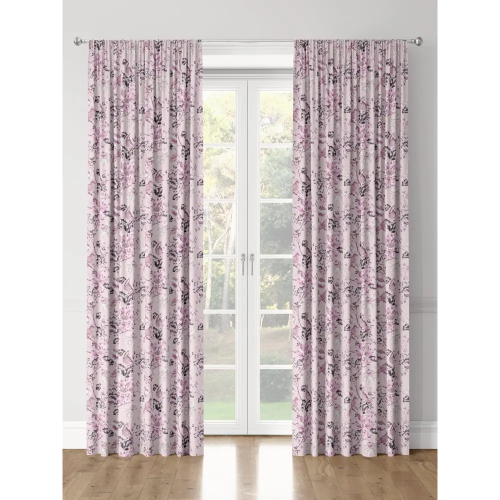 Фото 3 Комплект штор на шторной ленте Decoracion На испанском побережье 145x275 см цвет сиреневый Фото 3 Комплект штор на шторной ленте Decoracion На испанском побережье 145x275 см цвет сиреневый