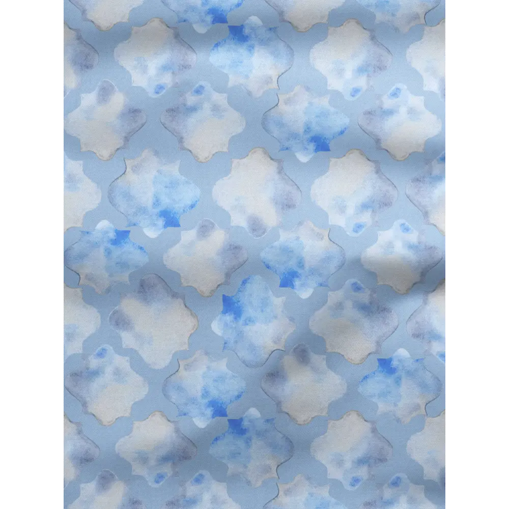 Фото 2 Комплект штор на шторной ленте Decoracion Акварельные переливы 145x275 см цвет синий серый Фото 2 Комплект штор на шторной ленте Decoracion Акварельные переливы 145x275 см цвет синий серый