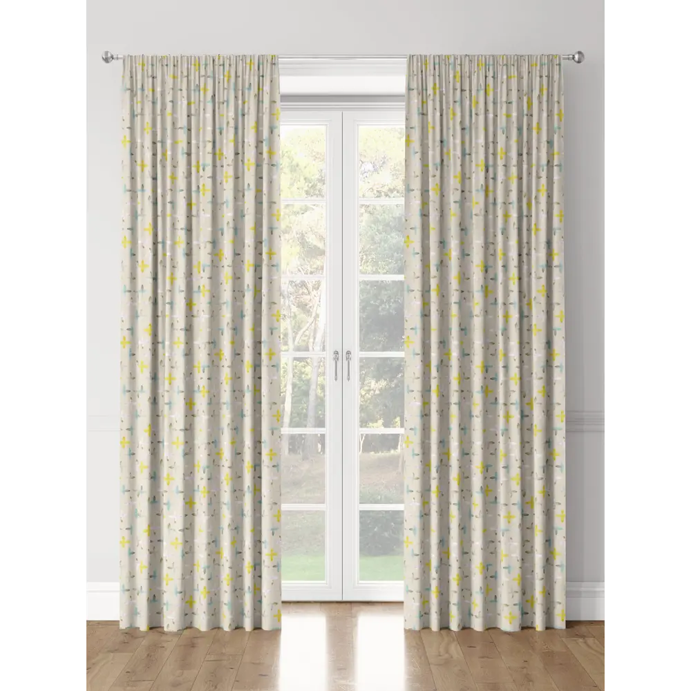 Фото 3 Комплект штор на шторной ленте Decoracion Акварельные плюсики 145x275 см цвет желтый светло-бежевый Фото 3 Комплект штор на шторной ленте Decoracion Акварельные плюсики 145x275 см цвет желтый светло-бежевый