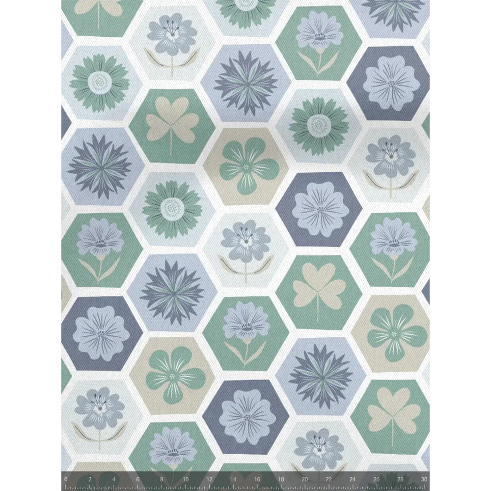 Фото 5 Комплект штор на шторной ленте Decoracion Цветочные соты 145x275 см цвет серый зеленый Фото 5 Комплект штор на шторной ленте Decoracion Цветочные соты 145x275 см цвет серый зеленый