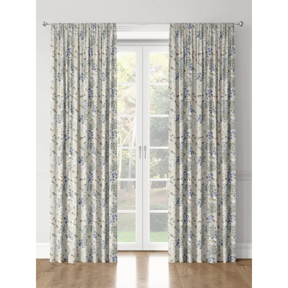 Фото 3 Комплект штор на шторной ленте Decoracion Пчелы в цветах 145x275 см цвет серый фиолетовый светло-бежевый Фото 3 Комплект штор на шторной ленте Decoracion Пчелы в цветах 145x275 см цвет серый фиолетовый светло-бежевый