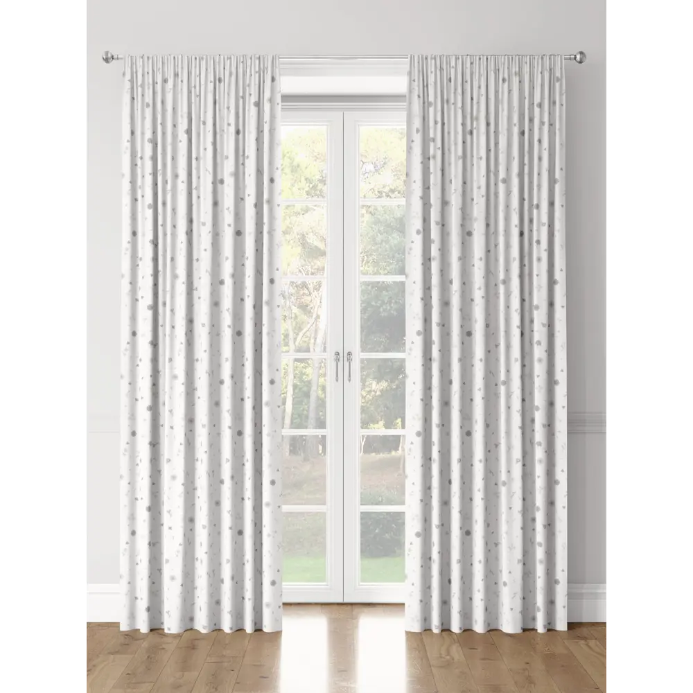 Фото 3 Комплект штор на шторной ленте Decoracion Пестики тычинки 145x275 см цвет белый серый Фото 3 Комплект штор на шторной ленте Decoracion Пестики тычинки 145x275 см цвет белый серый