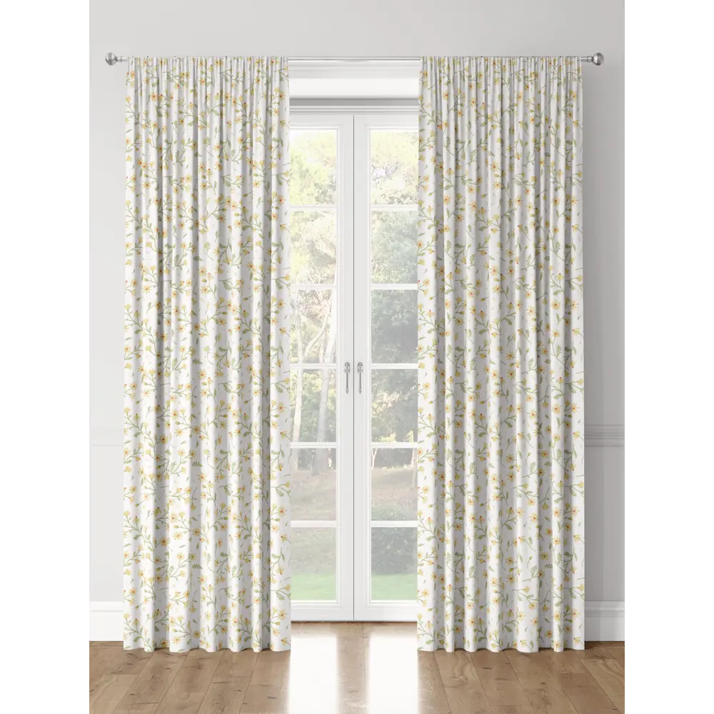 Фото 3 Комплект штор на шторной ленте Decoracion Любит не любит 145x275 см цвет белый желтый оливковый Фото 3 Комплект штор на шторной ленте Decoracion Любит не любит 145x275 см цвет белый желтый оливковый
