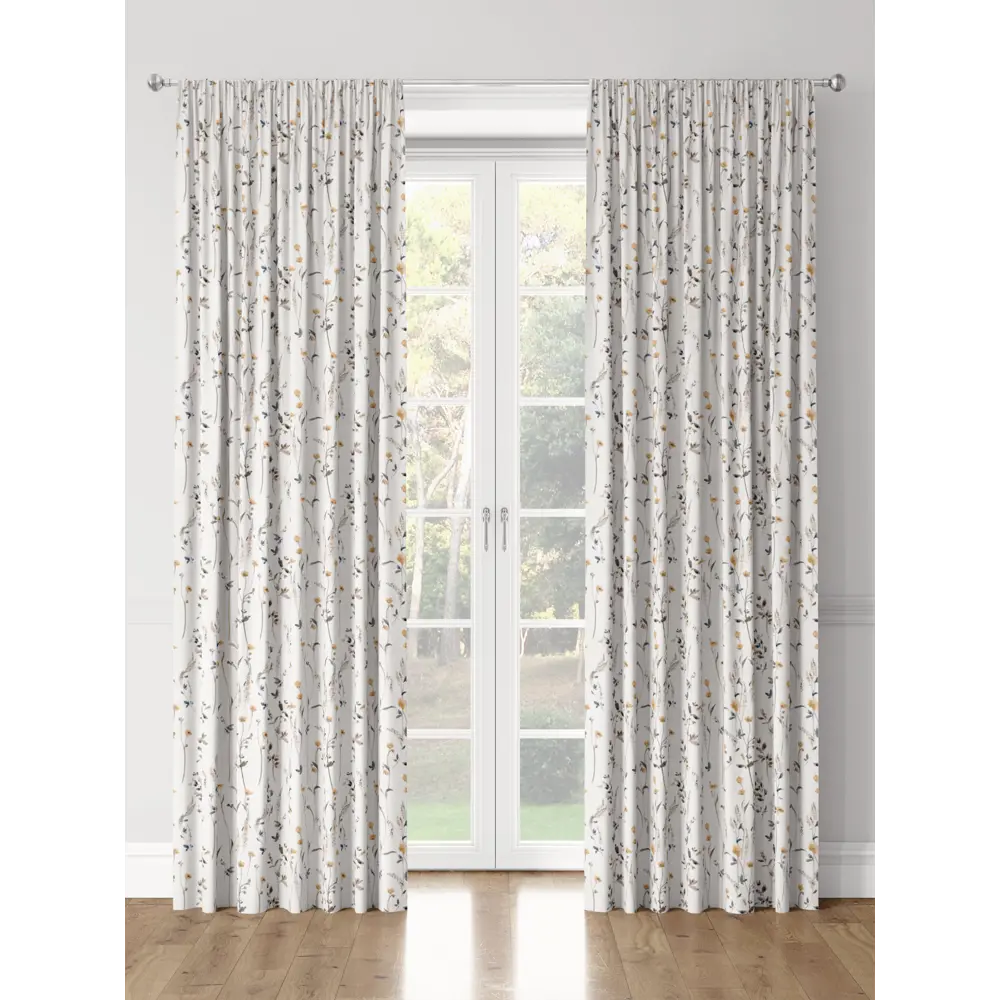 Фото 3 Комплект штор на шторной ленте Decoracion Изящные лютики 145x275 см цвет белый серый желтый Фото 3 Комплект штор на шторной ленте Decoracion Изящные лютики 145x275 см цвет белый серый желтый