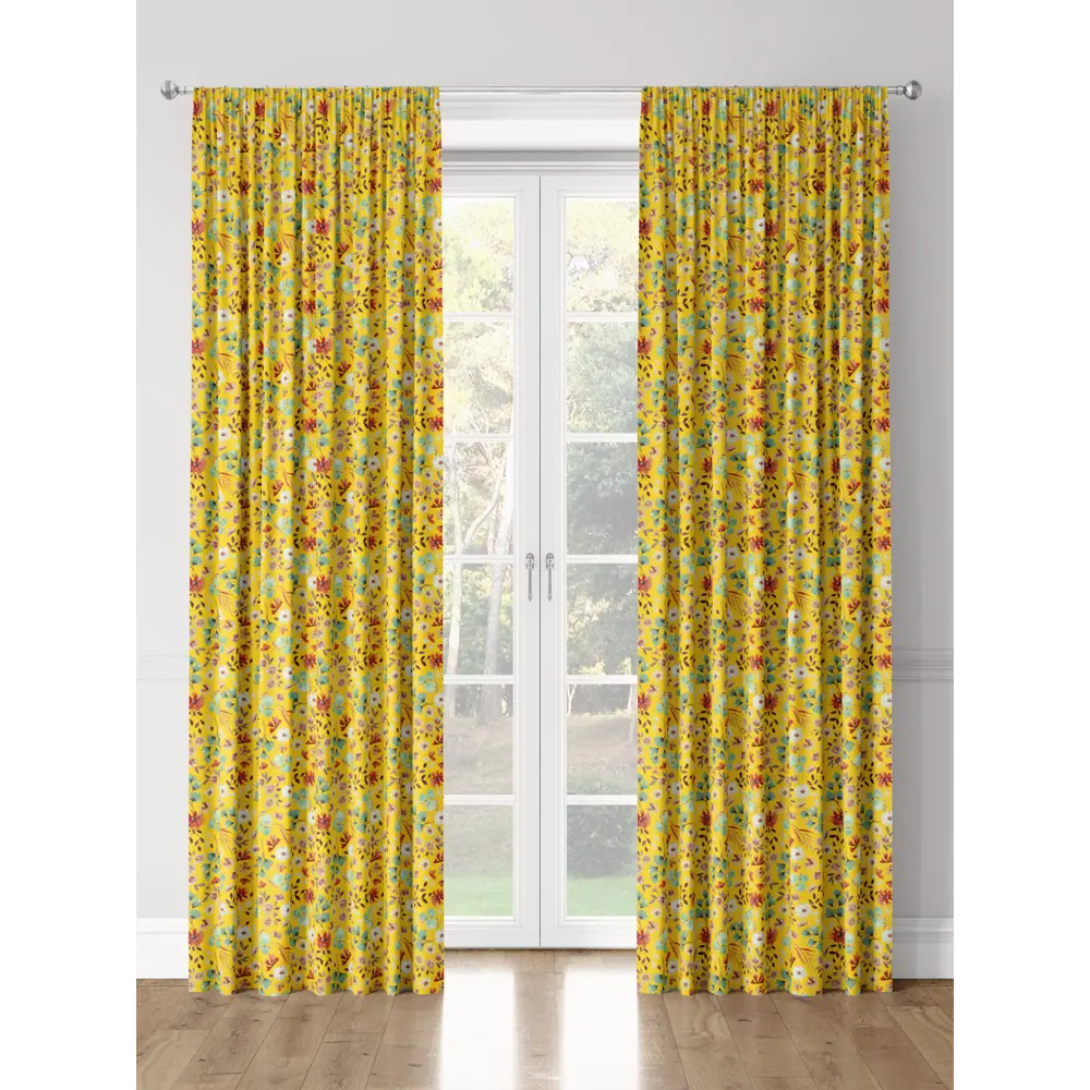 Фото 3 Комплект штор на шторной ленте Decoracion Цветочное ассорти 145x275 см цвет зеленый красный желтый Фото 3 Комплект штор на шторной ленте Decoracion Цветочное ассорти 145x275 см цвет зеленый красный желтый