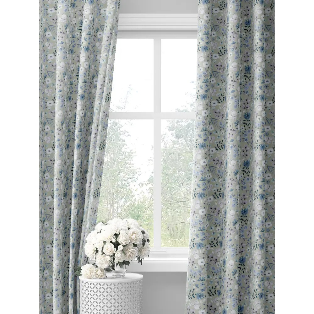 Фото Комплект штор на шторной ленте Decoracion Цветочное ассорти 145x275 см цвет синий серый сиреневый Фото Комплект штор на шторной ленте Decoracion Цветочное ассорти 145x275 см цвет синий серый сиреневый