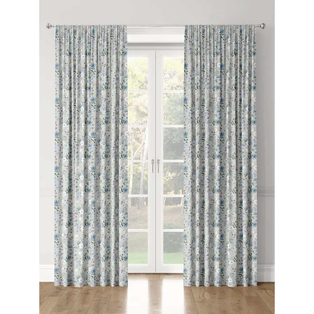 Фото 3 Комплект штор на шторной ленте Decoracion Цветочное ассорти 145x275 см цвет синий серый сиреневый Фото 3 Комплект штор на шторной ленте Decoracion Цветочное ассорти 145x275 см цвет синий серый сиреневый