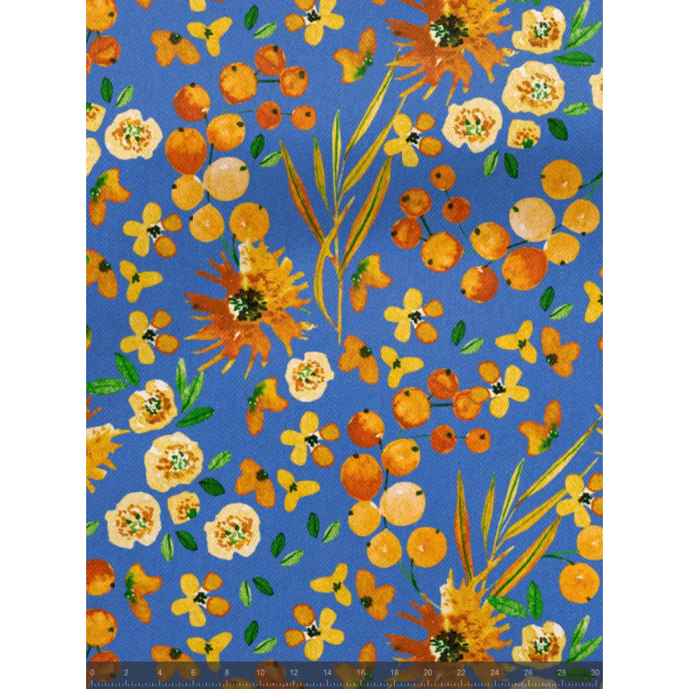 Фото 5 Комплект штор на шторной ленте Decoracion Цветы и ягоды 145x275 см цвет синий бежевый оранжевый Фото 5 Комплект штор на шторной ленте Decoracion Цветы и ягоды 145x275 см цвет синий бежевый оранжевый