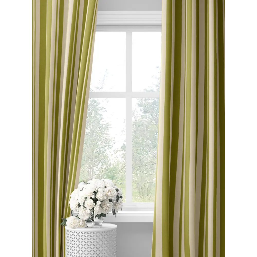Фото Комплект штор на шторной ленте Decoracion Элегантная полоска 145x275 см цвет бежевый оливковый Фото Комплект штор на шторной ленте Decoracion Элегантная полоска 145x275 см цвет бежевый оливковый