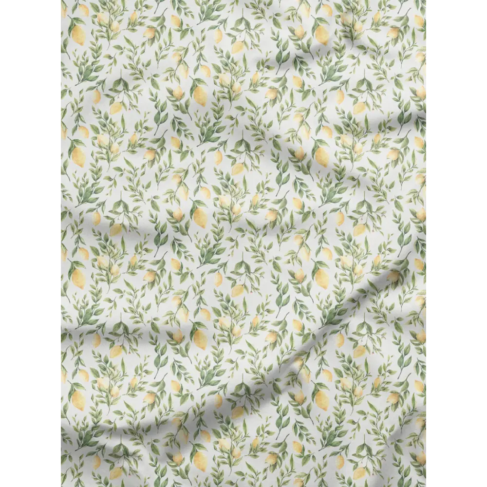 Фото 6 Комплект штор на шторной ленте Decoracion Лимонные веточки 145x275 см цвет зеленый желтый светло-серый Фото 6 Комплект штор на шторной ленте Decoracion Лимонные веточки 145x275 см цвет зеленый желтый светло-серый