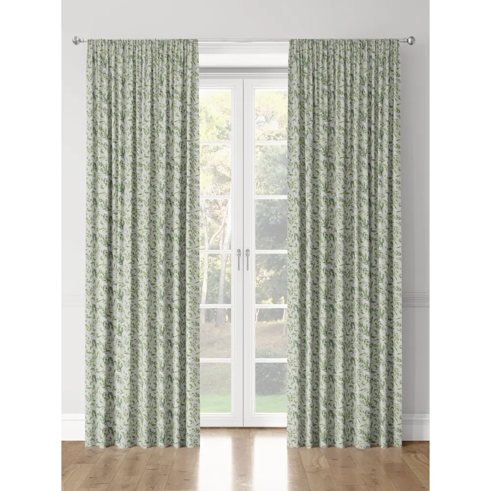 Фото 3 Комплект штор на шторной ленте Decoracion Изящные веточки 145x275 см цвет серый зеленый Фото 3 Комплект штор на шторной ленте Decoracion Изящные веточки 145x275 см цвет серый зеленый