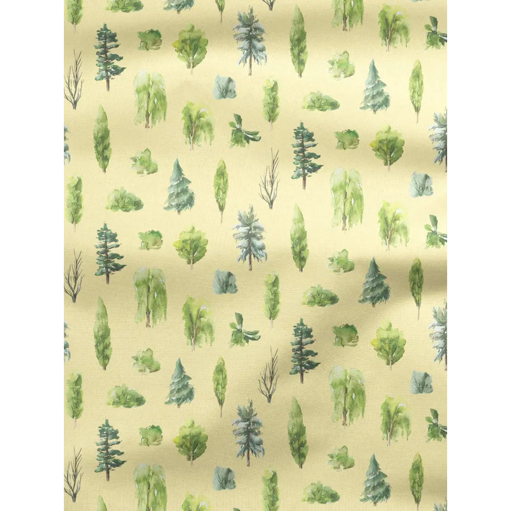 Фото 2 Комплект штор на шторной ленте Decoracion Лесные деревья 145x275 см цвет зеленый желто-бежевый Фото 2 Комплект штор на шторной ленте Decoracion Лесные деревья 145x275 см цвет зеленый желто-бежевый