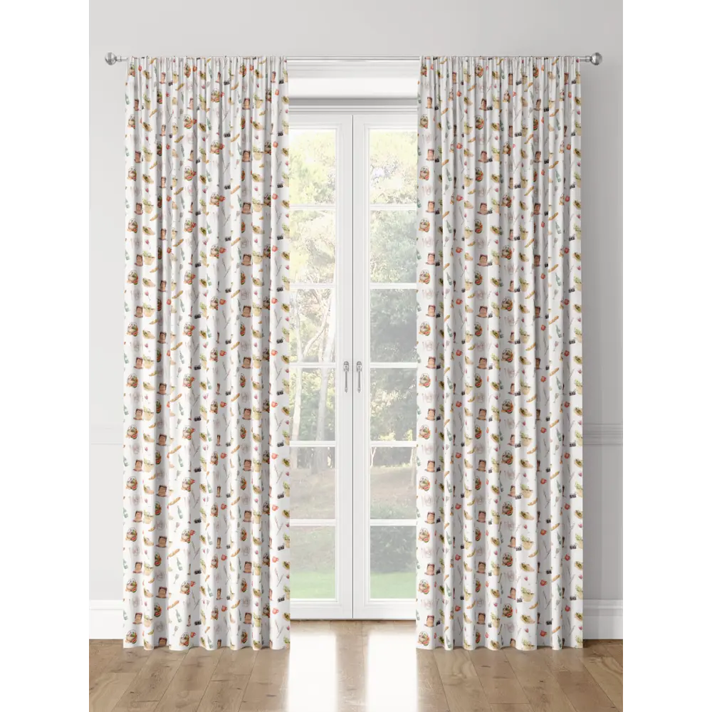Фото 3 Комплект штор на шторной ленте для кухни Decoracion На пикник 145x275 см цвет белый Фото 3 Комплект штор на шторной ленте для кухни Decoracion На пикник 145x275 см цвет белый