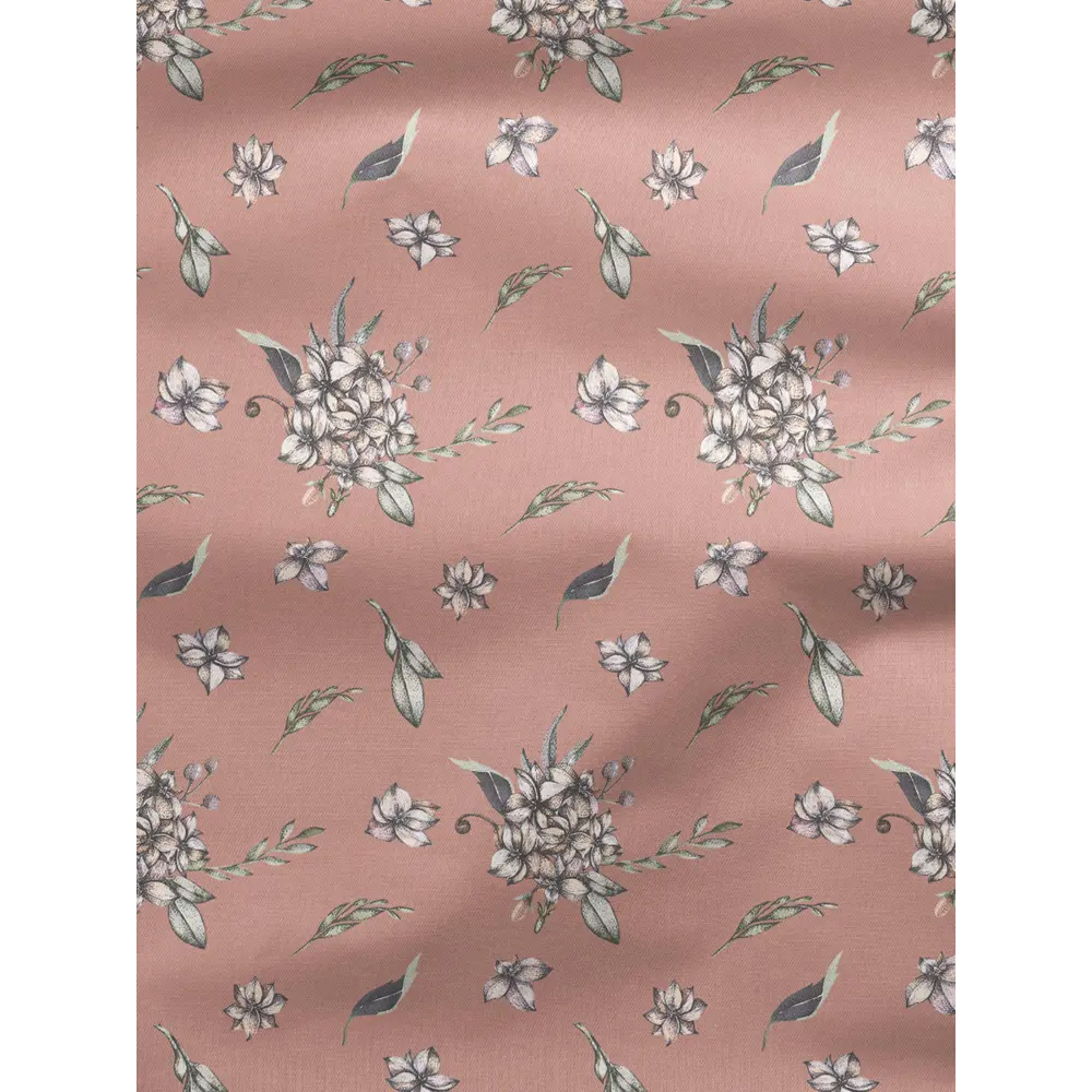 Фото 2 Комплект штор на шторной ленте Decoracion Изящные букетики 145x275 см цвет красно-коричневый