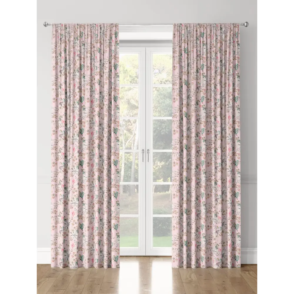 Фото 3 Комплект штор на шторной ленте Decoracion Летнее изобилие 145x275 см цвет розовый оливковый Фото 3 Комплект штор на шторной ленте Decoracion Летнее изобилие 145x275 см цвет розовый оливковый