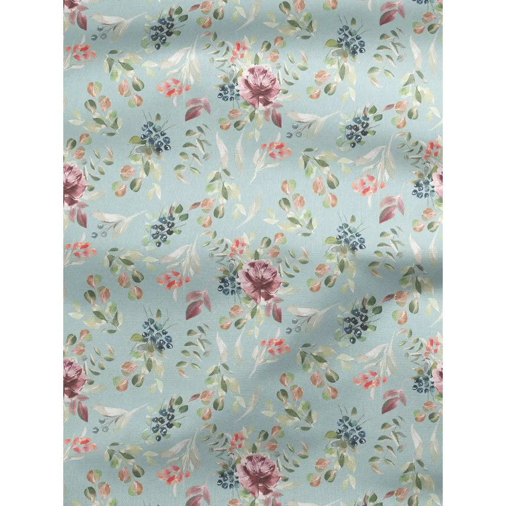 Фото 2 Комплект штор на шторной ленте Decoracion Цветущие розы 145x275 см цвет голубой бордовый оливковый Фото 2 Комплект штор на шторной ленте Decoracion Цветущие розы 145x275 см цвет голубой бордовый оливковый