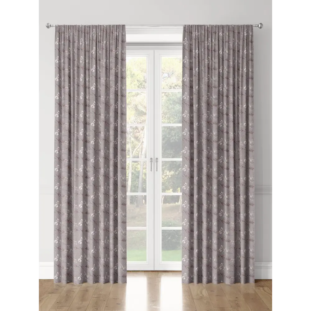 Фото 3 Комплект штор на шторной ленте Decoracion Лесные веточки 145x275 см цвет белый темно-серый Фото 3 Комплект штор на шторной ленте Decoracion Лесные веточки 145x275 см цвет белый темно-серый
