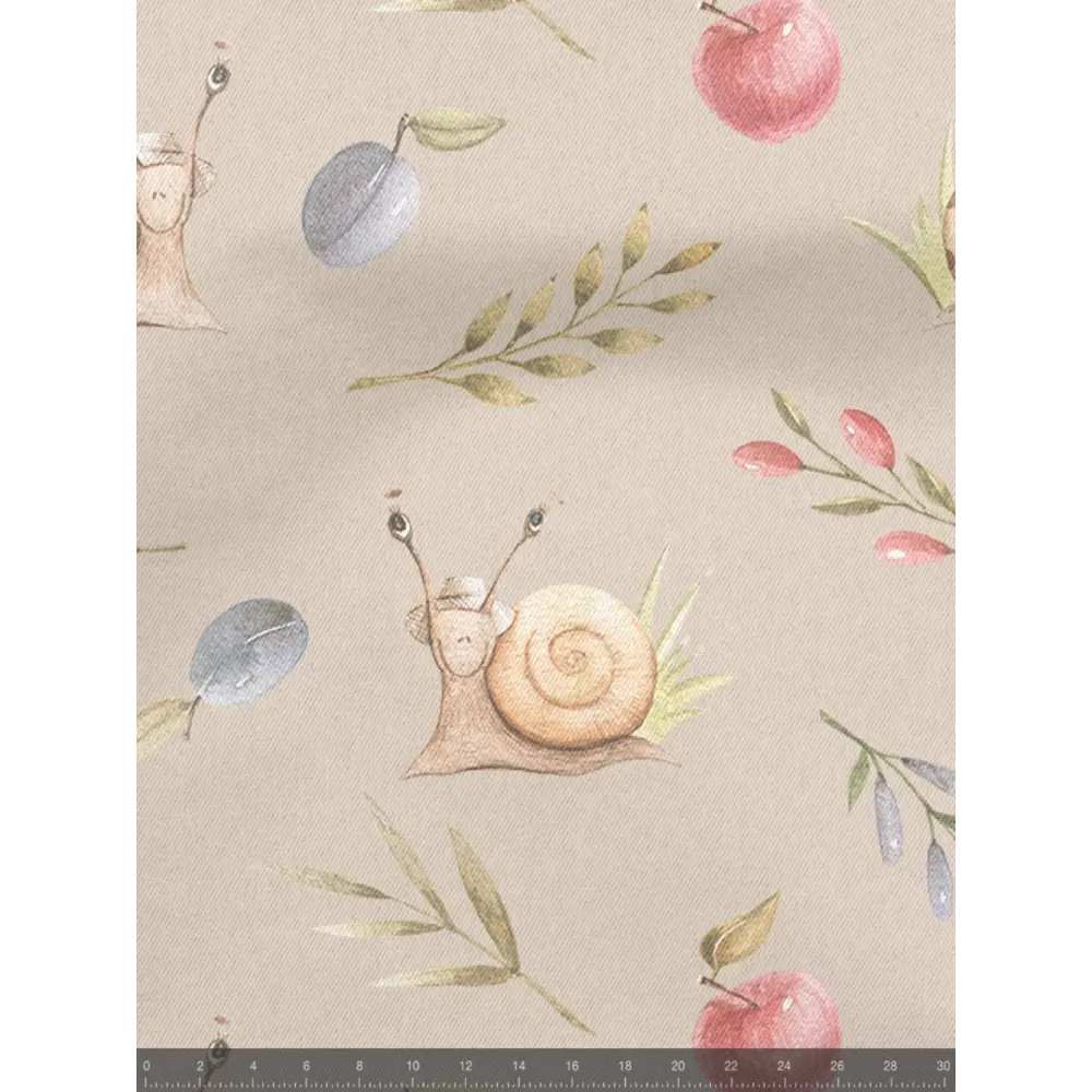 Фото 5 Комплект штор на шторной ленте Decoracion Смешные улитки 145x275 см цвет бежевый