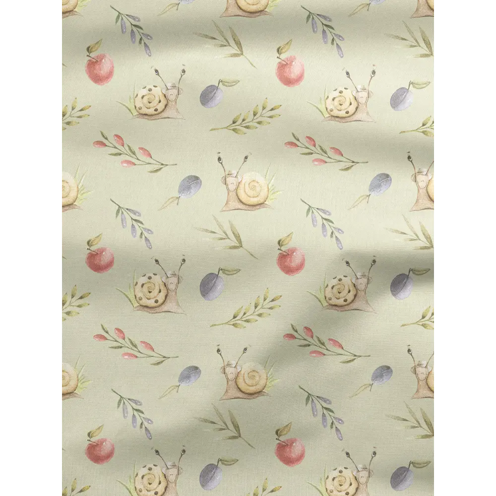 Фото 2 Комплект штор на шторной ленте Decoracion Смешные улитки 145x275 см цвет светло-зеленый Фото 2 Комплект штор на шторной ленте Decoracion Смешные улитки 145x275 см цвет светло-зеленый