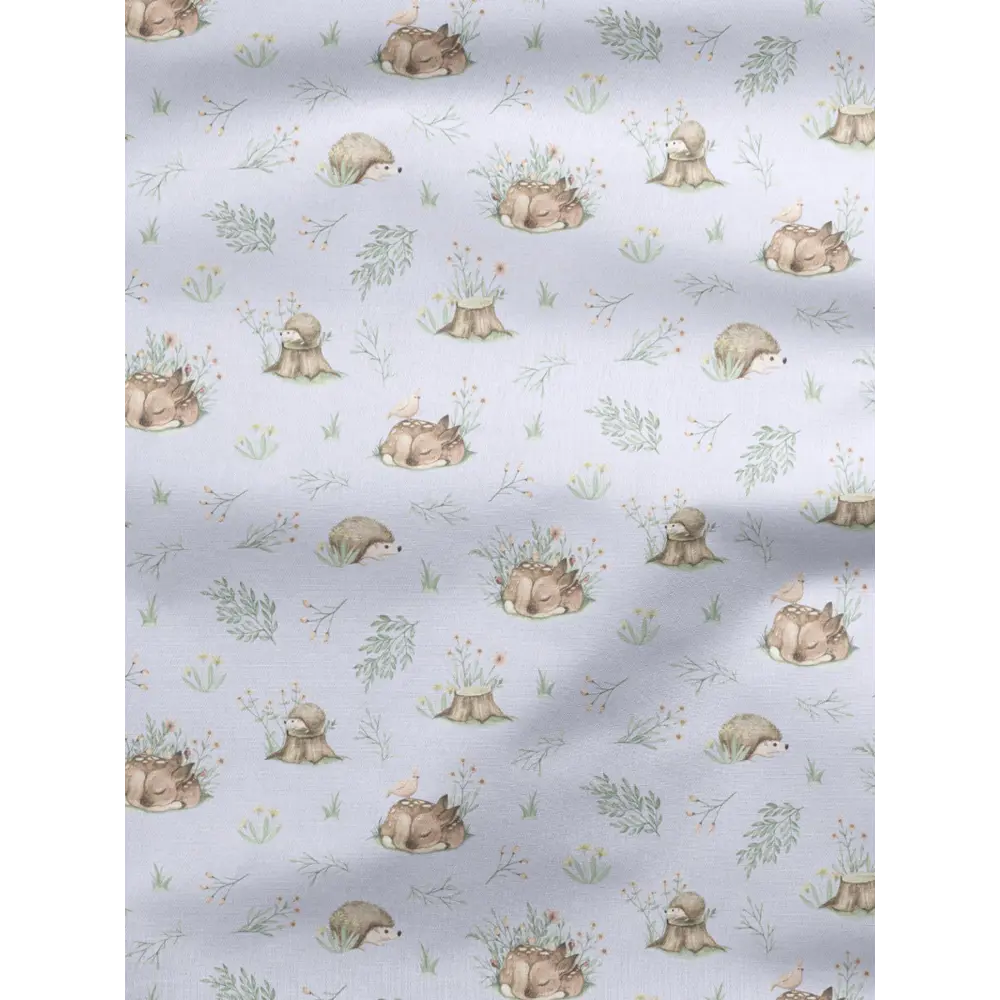 Фото 2 Комплект штор на шторной ленте Decoracion Лесные друзья 145x275 см цвет синий зеленый коричневый
