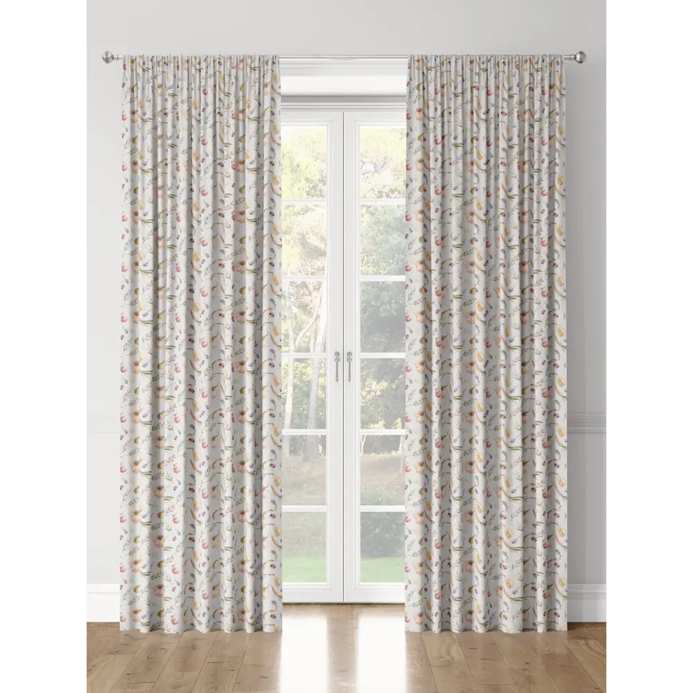 Фото 3 Комплект штор на шторной ленте Decoracion Аппетитные фрукты и овощи 145x275 см цвет серый Фото 3 Комплект штор на шторной ленте Decoracion Аппетитные фрукты и овощи 145x275 см цвет серый