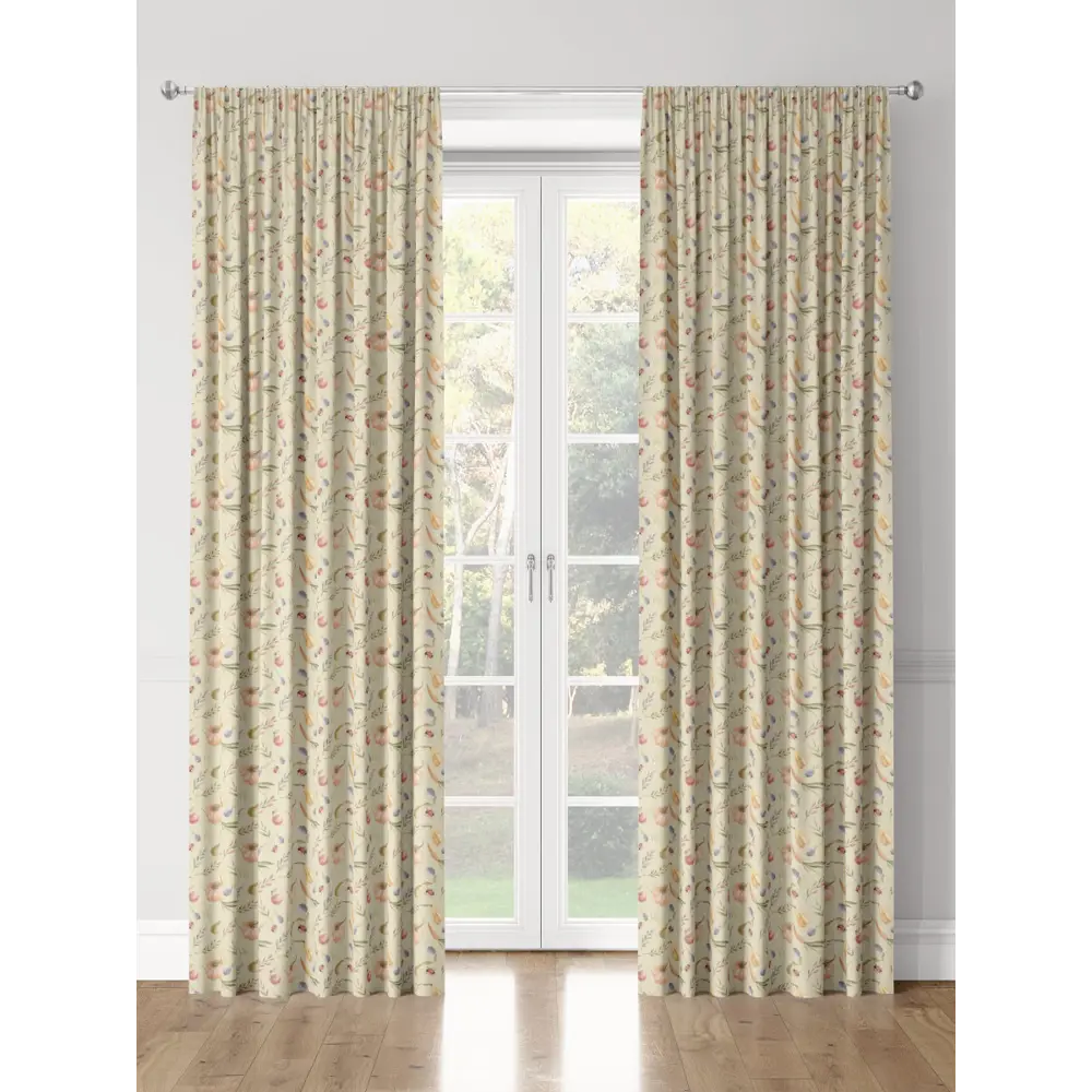 Фото 3 Комплект штор на шторной ленте Decoracion Аппетитные фрукты и овощи 145x275 см цвет оливковый