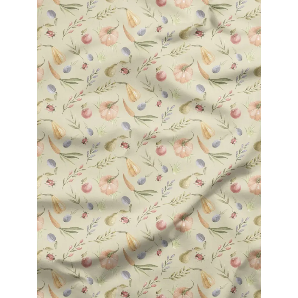 Фото 6 Комплект штор на шторной ленте Decoracion Аппетитные фрукты и овощи 145x275 см цвет оливковый