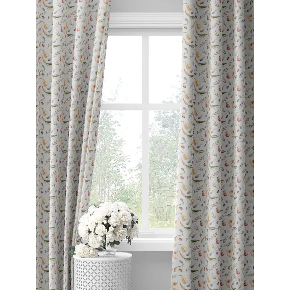 Фото Комплект штор на шторной ленте Decoracion Аппетитные фрукты и овощи 145x275 см цвет серый Фото Комплект штор на шторной ленте Decoracion Аппетитные фрукты и овощи 145x275 см цвет серый