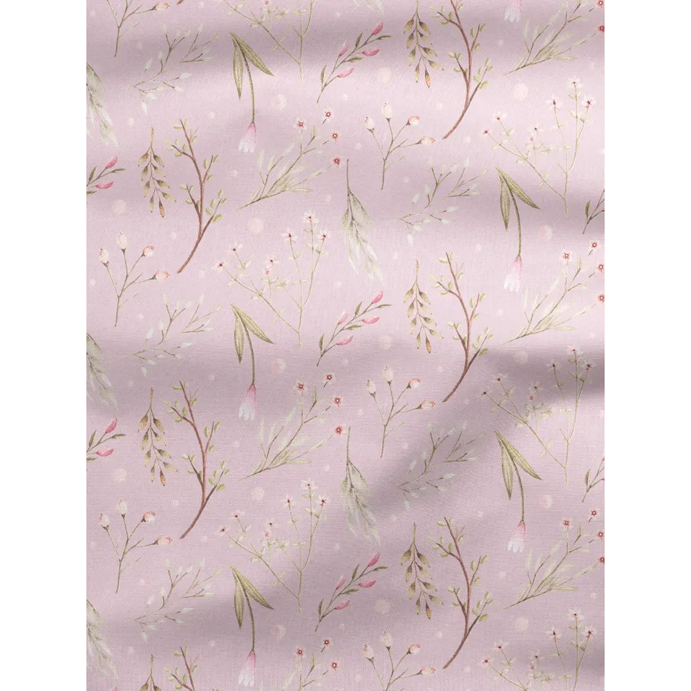 Фото 2 Комплект штор на шторной ленте Decoracion Тюльпаны и веточки 145x275 см цвет розовый