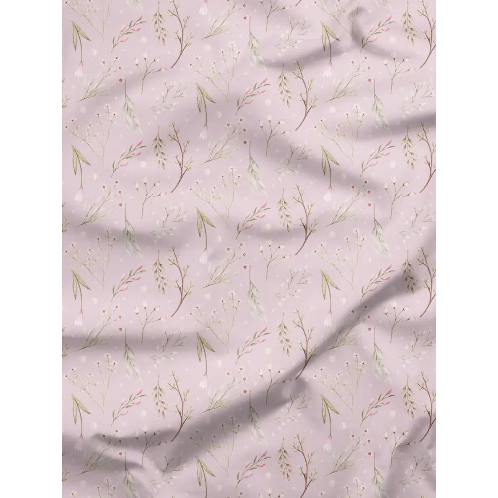 Фото 6 Комплект штор на шторной ленте Decoracion Тюльпаны и веточки 145x275 см цвет розовый