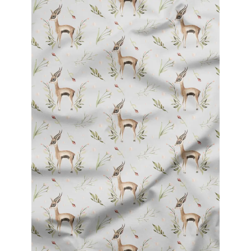 Фото 6 Комплект штор на шторной ленте Decoracion Изящная антилопа 145x275 см цвет коричневый светло-серый оливковый
