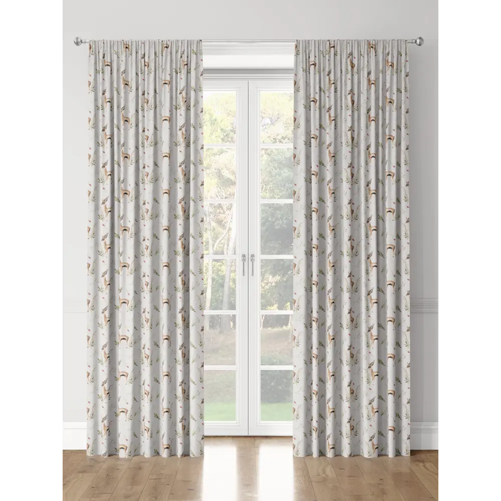 Фото 3 Комплект штор на шторной ленте Decoracion Изящная антилопа 145x275 см цвет коричневый светло-серый оливковый