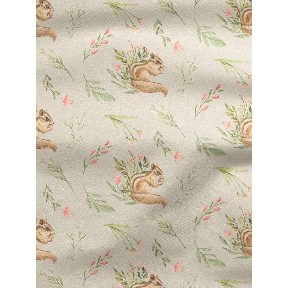Фото 2 Комплект штор на шторной ленте Decoracion Бурундуки в цветочках 145x275 см цвет бежевый коричневый оливковый Фото 2 Комплект штор на шторной ленте Decoracion Бурундуки в цветочках 145x275 см цвет бежевый коричневый оливковый
