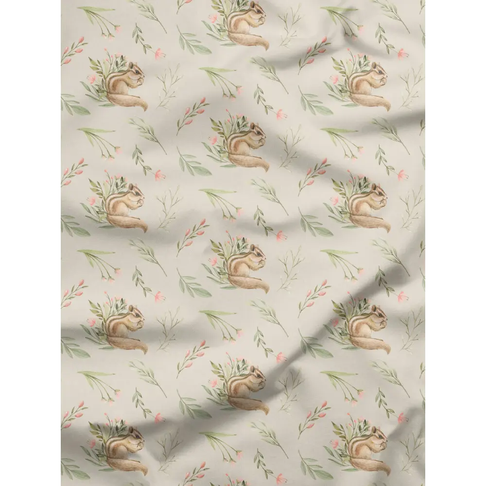Фото 6 Комплект штор на шторной ленте Decoracion Бурундуки в цветочках 145x275 см цвет бежевый коричневый оливковый Фото 6 Комплект штор на шторной ленте Decoracion Бурундуки в цветочках 145x275 см цвет бежевый коричневый оливковый