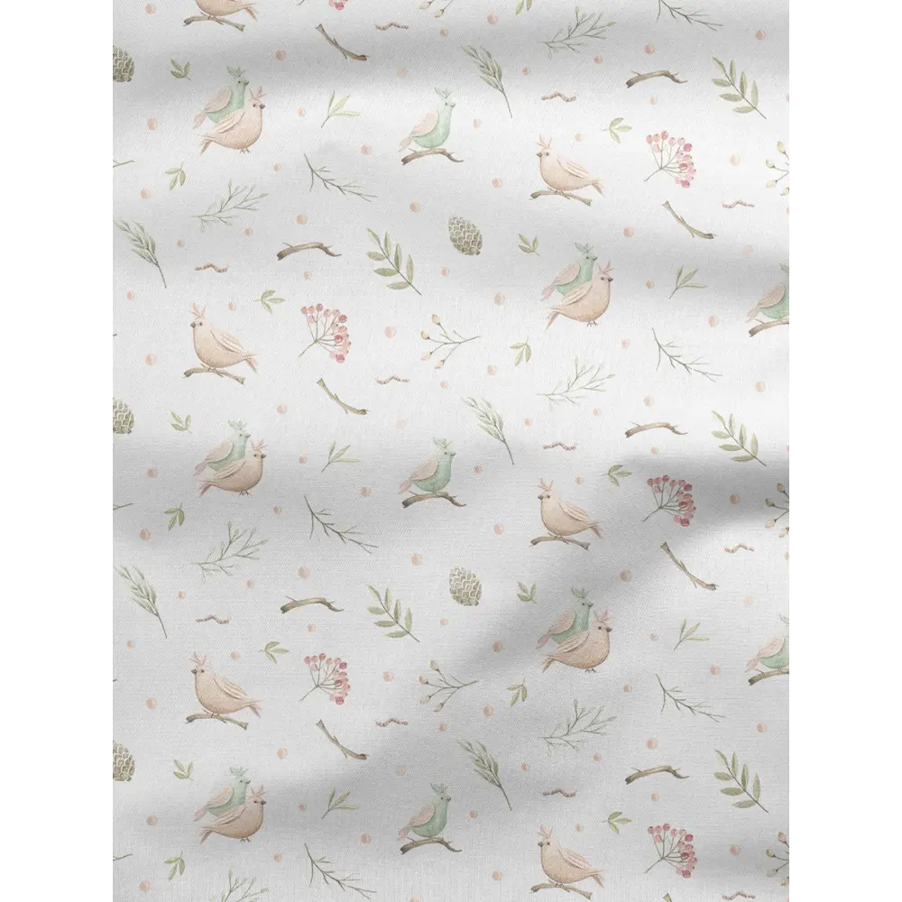 Фото 2 Комплект штор на шторной ленте Decoracion Птички и рябина 145x275 см цвет светло-серый Фото 2 Комплект штор на шторной ленте Decoracion Птички и рябина 145x275 см цвет светло-серый