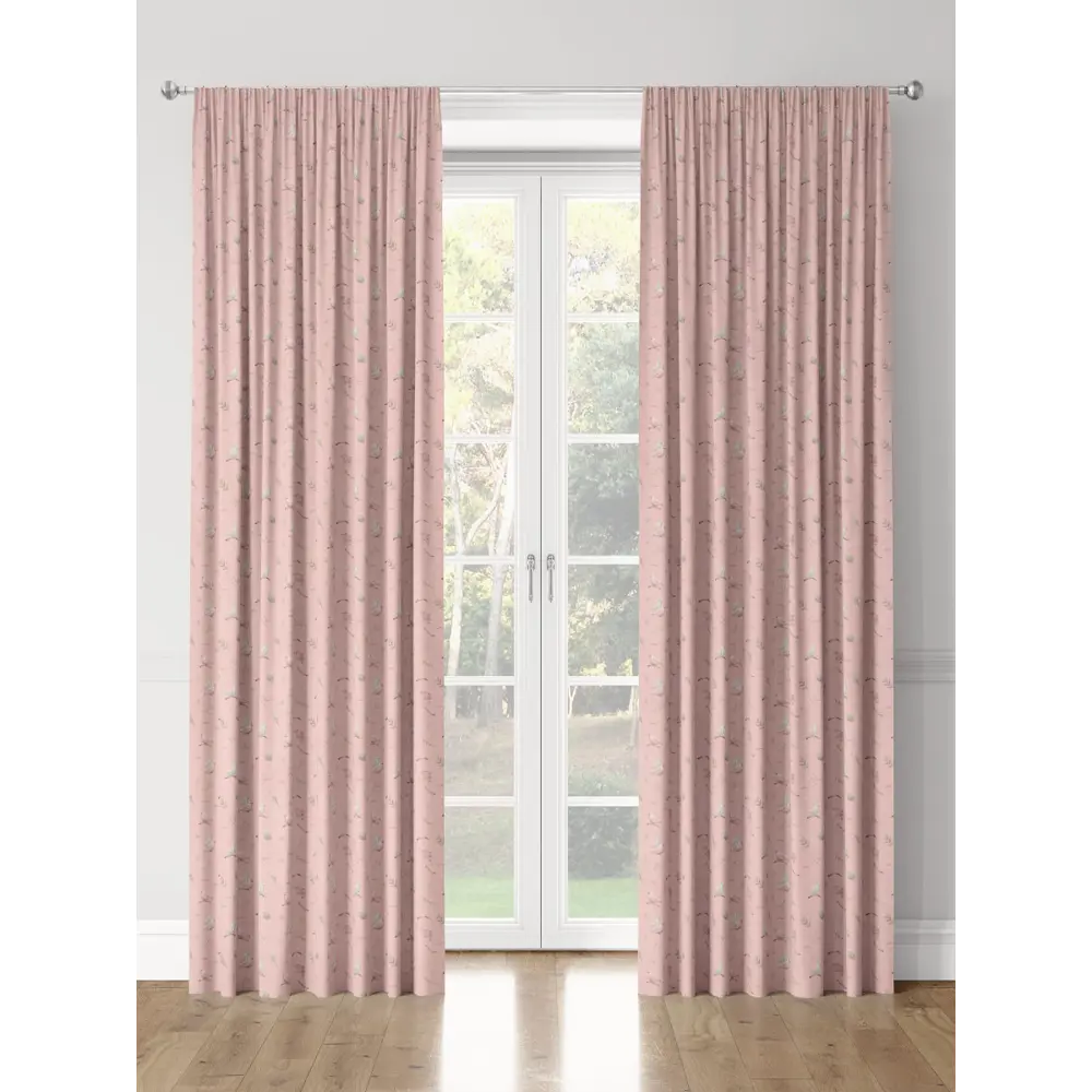 Фото 3 Комплект штор на шторной ленте Decoracion Птички и рябина 145x275 см цвет розовый Фото 3 Комплект штор на шторной ленте Decoracion Птички и рябина 145x275 см цвет розовый
