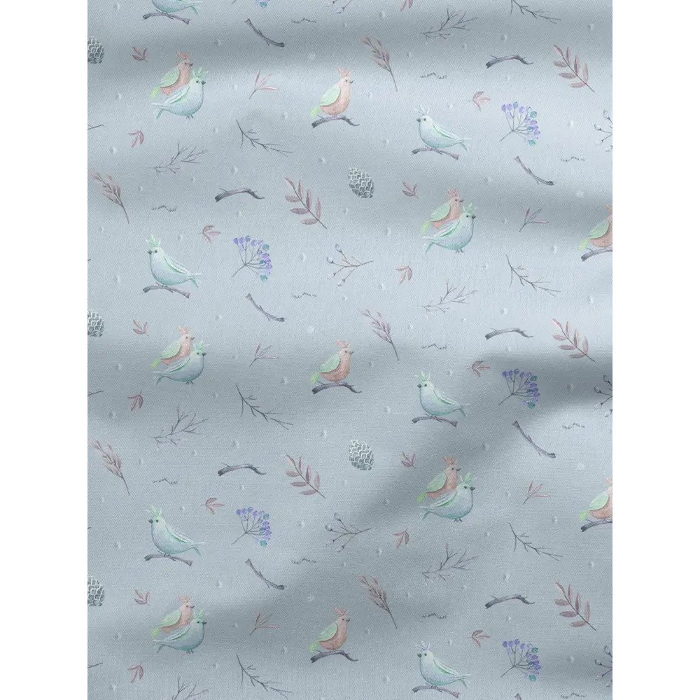 Фото 2 Комплект штор на шторной ленте Decoracion Птички и рябина 145x275 см цвет серый Фото 2 Комплект штор на шторной ленте Decoracion Птички и рябина 145x275 см цвет серый