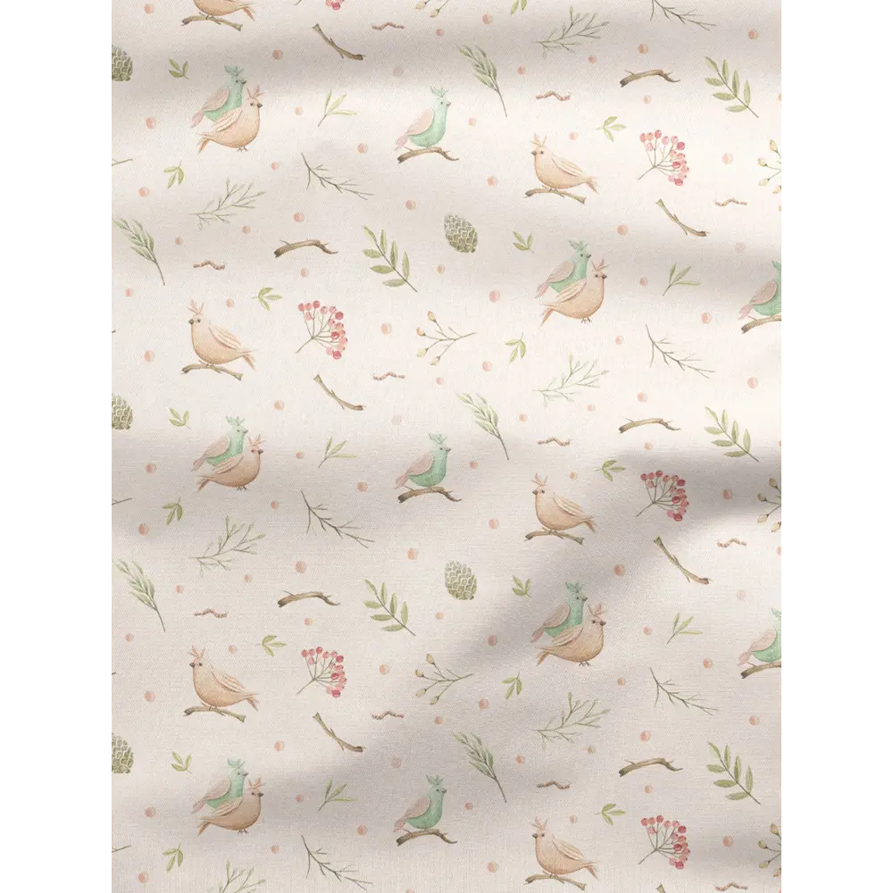 Фото 2 Комплект штор на шторной ленте Decoracion Птички и рябина 145x275 см цвет кремовый Фото 2 Комплект штор на шторной ленте Decoracion Птички и рябина 145x275 см цвет кремовый