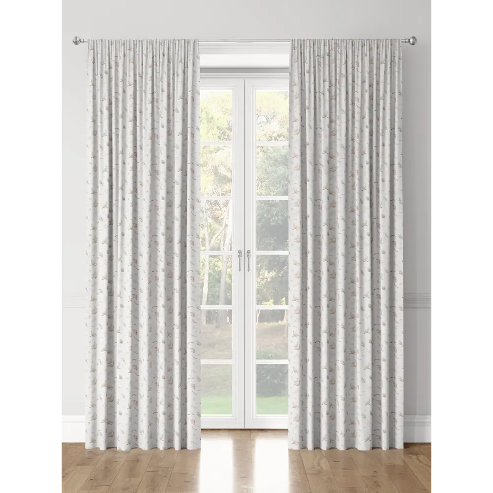 Фото 3 Комплект штор на шторной ленте Decoracion Птички и рябина 145x275 см цвет светло-серый Фото 3 Комплект штор на шторной ленте Decoracion Птички и рябина 145x275 см цвет светло-серый